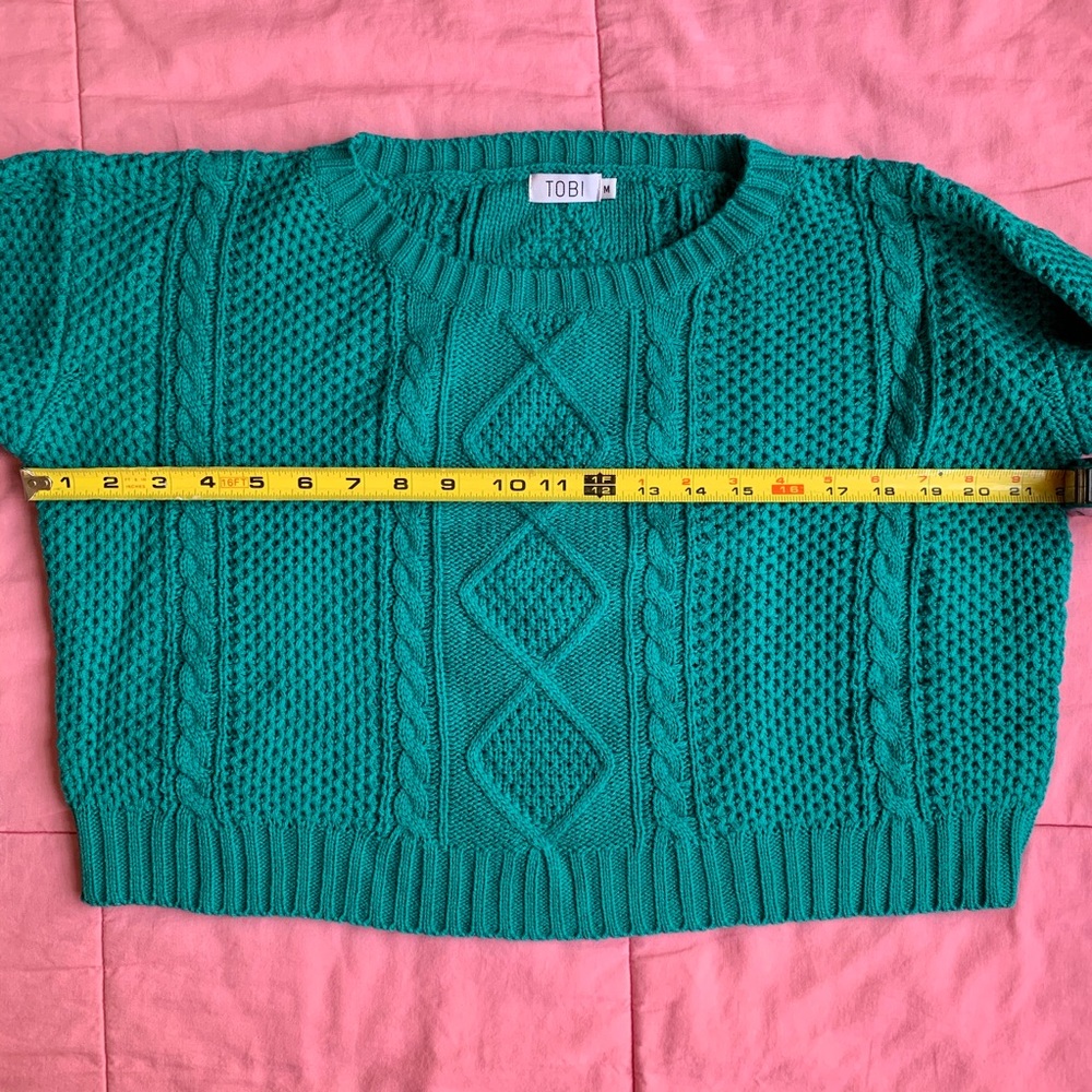 🍂Sale🍂 NEW Teal Tobi Cropped Knitted Sweater - Picture 7 of 8